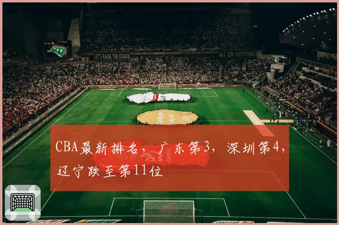 CBA最新排名,广东第3,深圳第4,辽宁跌至第11位
